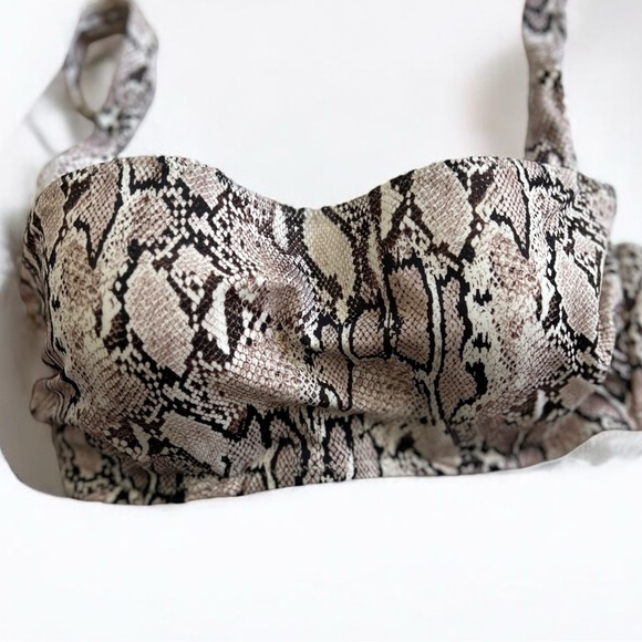 🌻NWOT Shade & Shore Python Snakeprint Light Lift Bralette Bikini Top Size 34C - Picture 3 of 10